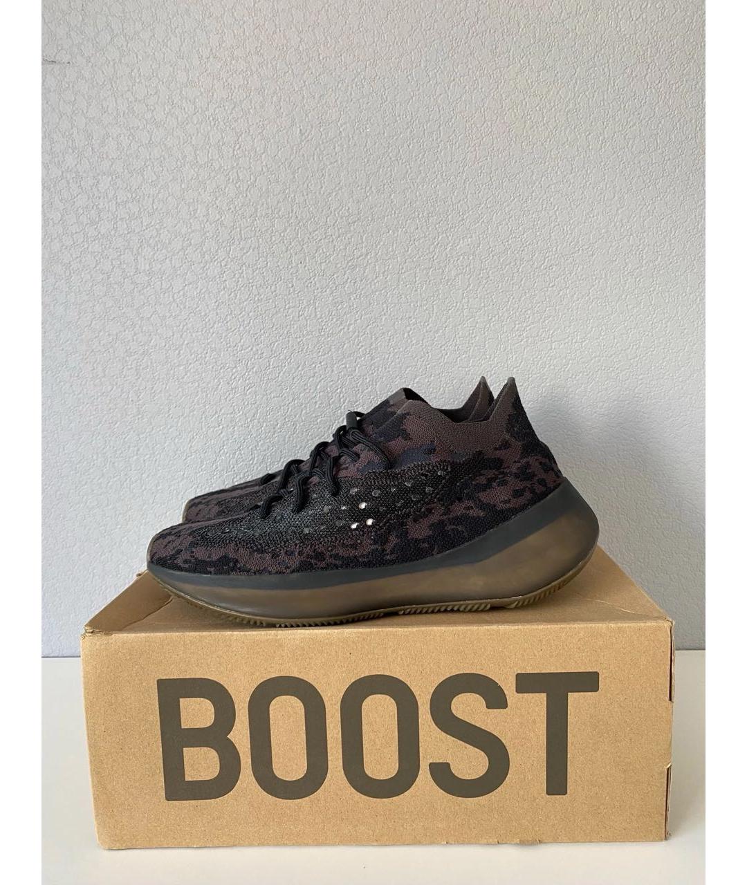 ADIDAS YEEZY Коричневые текстильные низкие кроссовки / кеды, фото 3