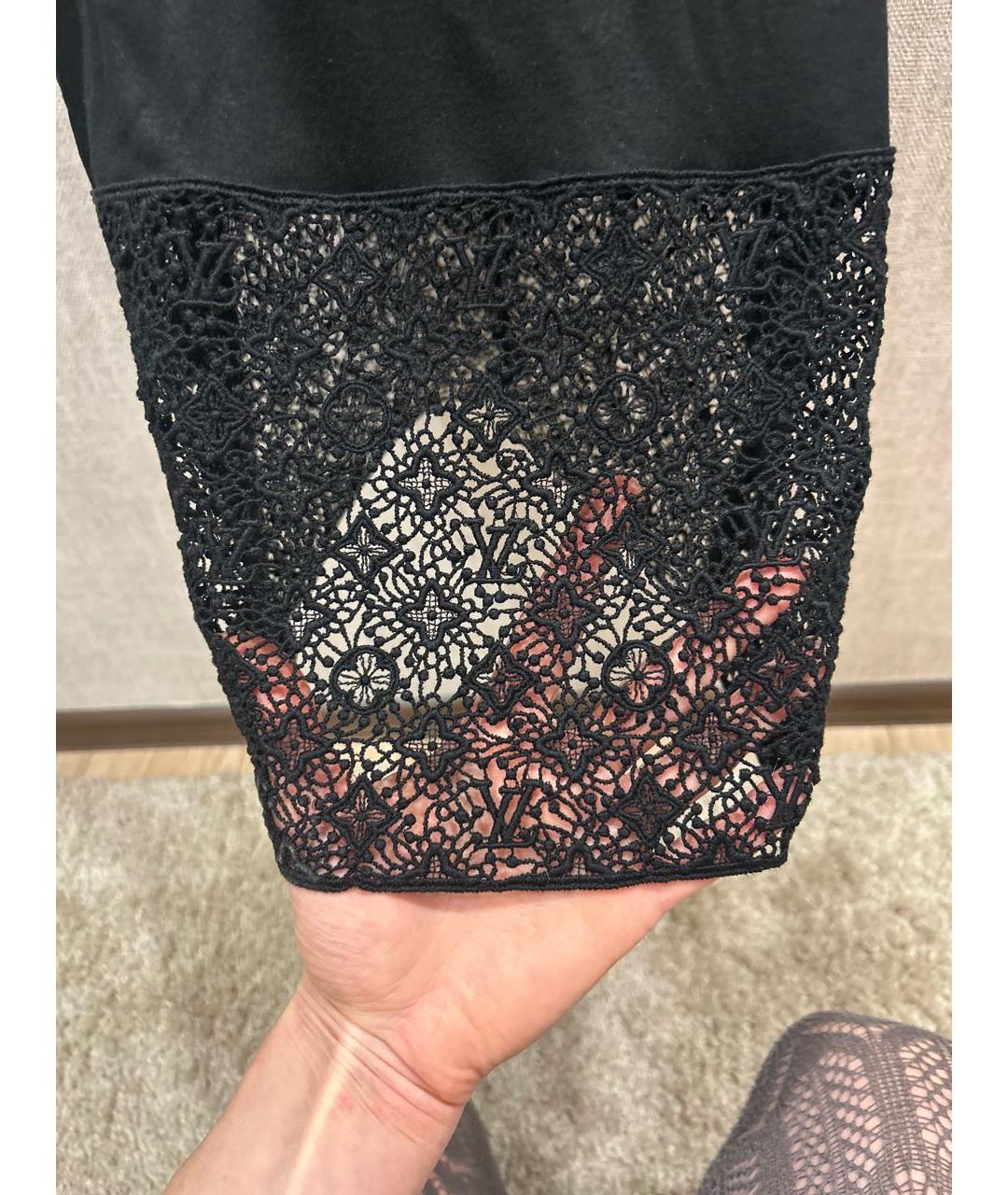 LOUIS VUITTON Черное вискозное повседневное платье, фото 4