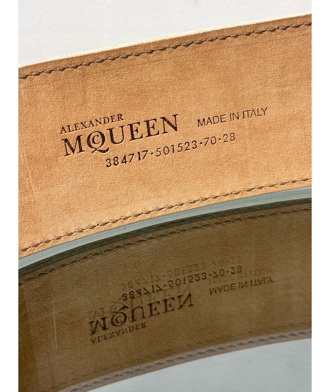 ALEXANDER MCQUEEN Белый кожаный ремень, фото 7