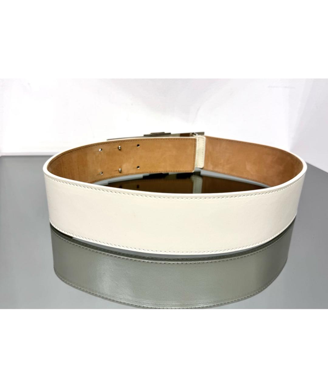 ALEXANDER MCQUEEN Белый кожаный ремень, фото 5