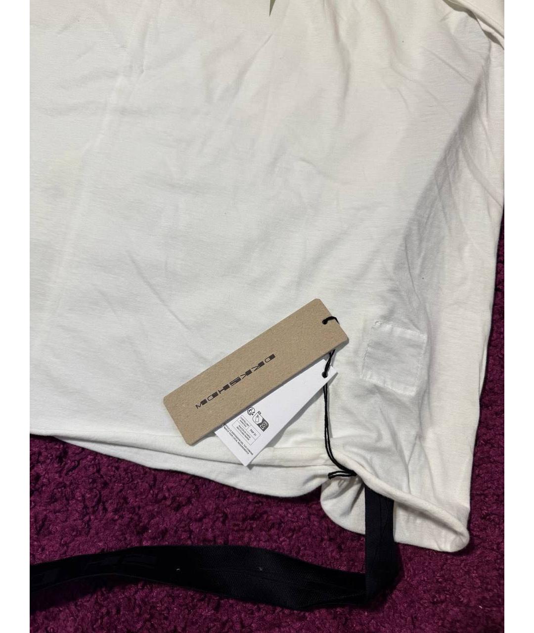 RICK OWENS DRKSHDW Белая хлопковая футболка, фото 3