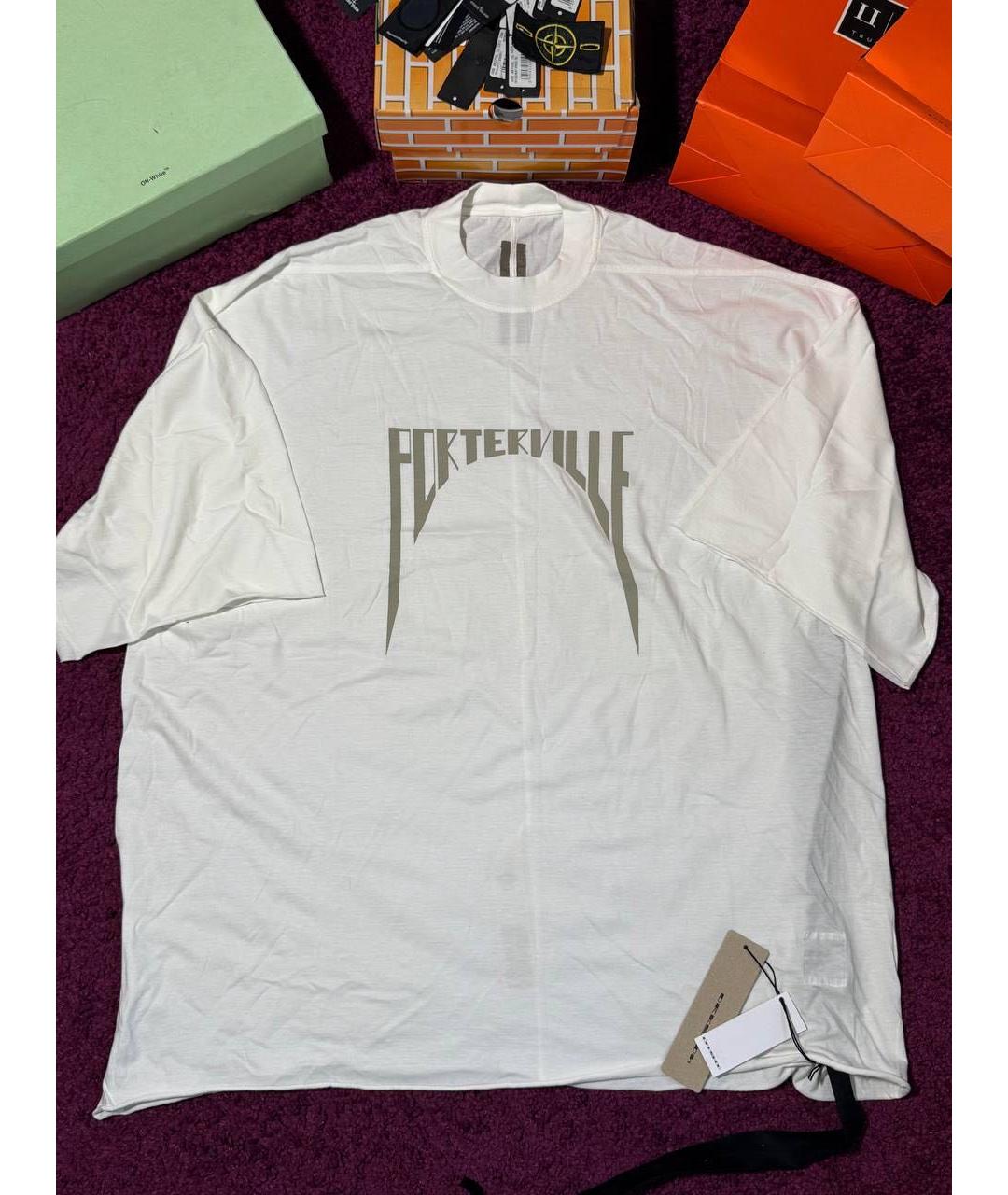 RICK OWENS DRKSHDW Белая хлопковая футболка, фото 6