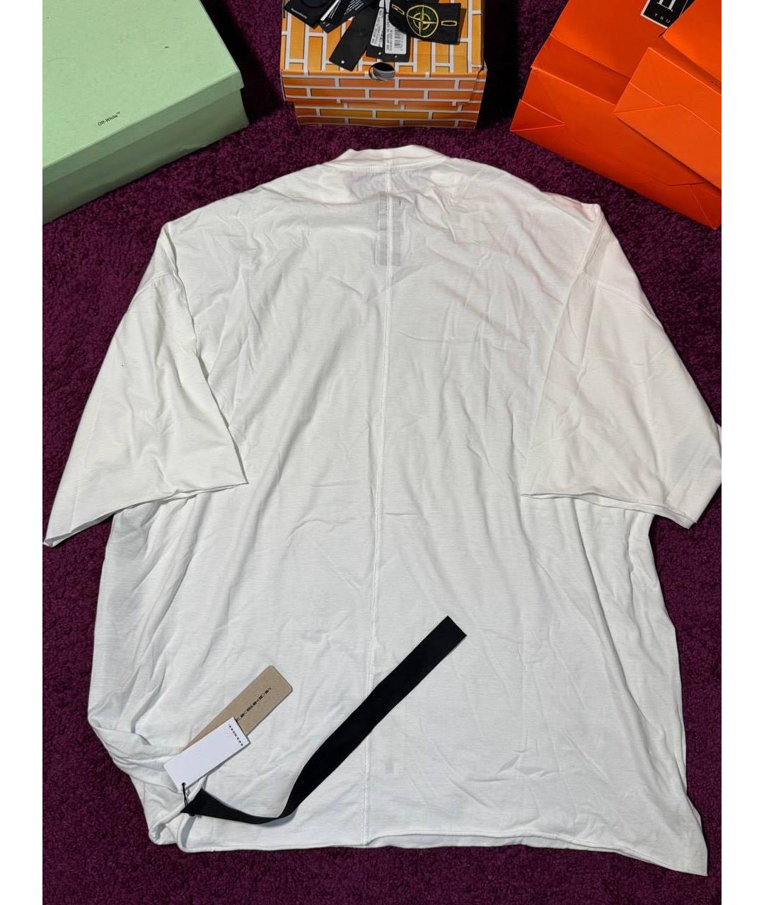 RICK OWENS DRKSHDW Белая хлопковая футболка, фото 2