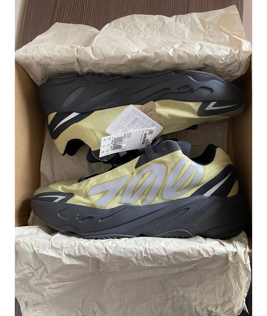 ADIDAS YEEZY Золотые текстильные низкие кроссовки / кеды, фото 2