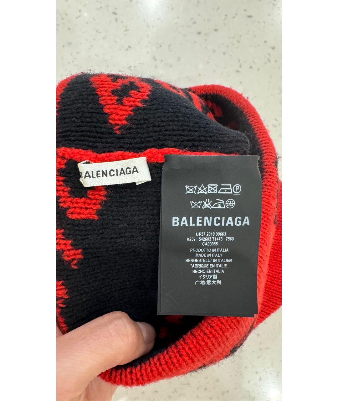 BALENCIAGA Красная шерстяная шапка, фото 3