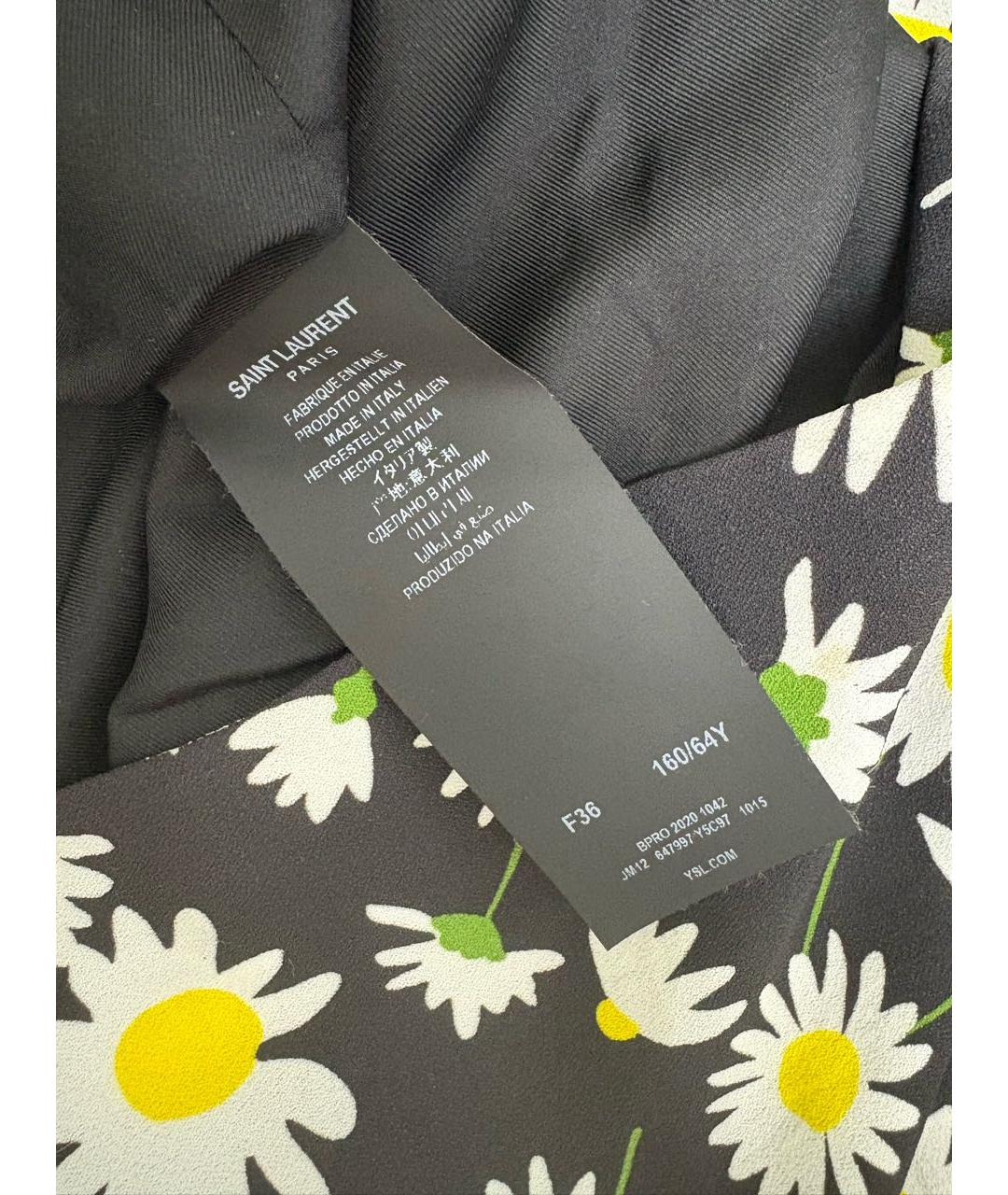 SAINT LAURENT Черная шелковая юбка мини, фото 4