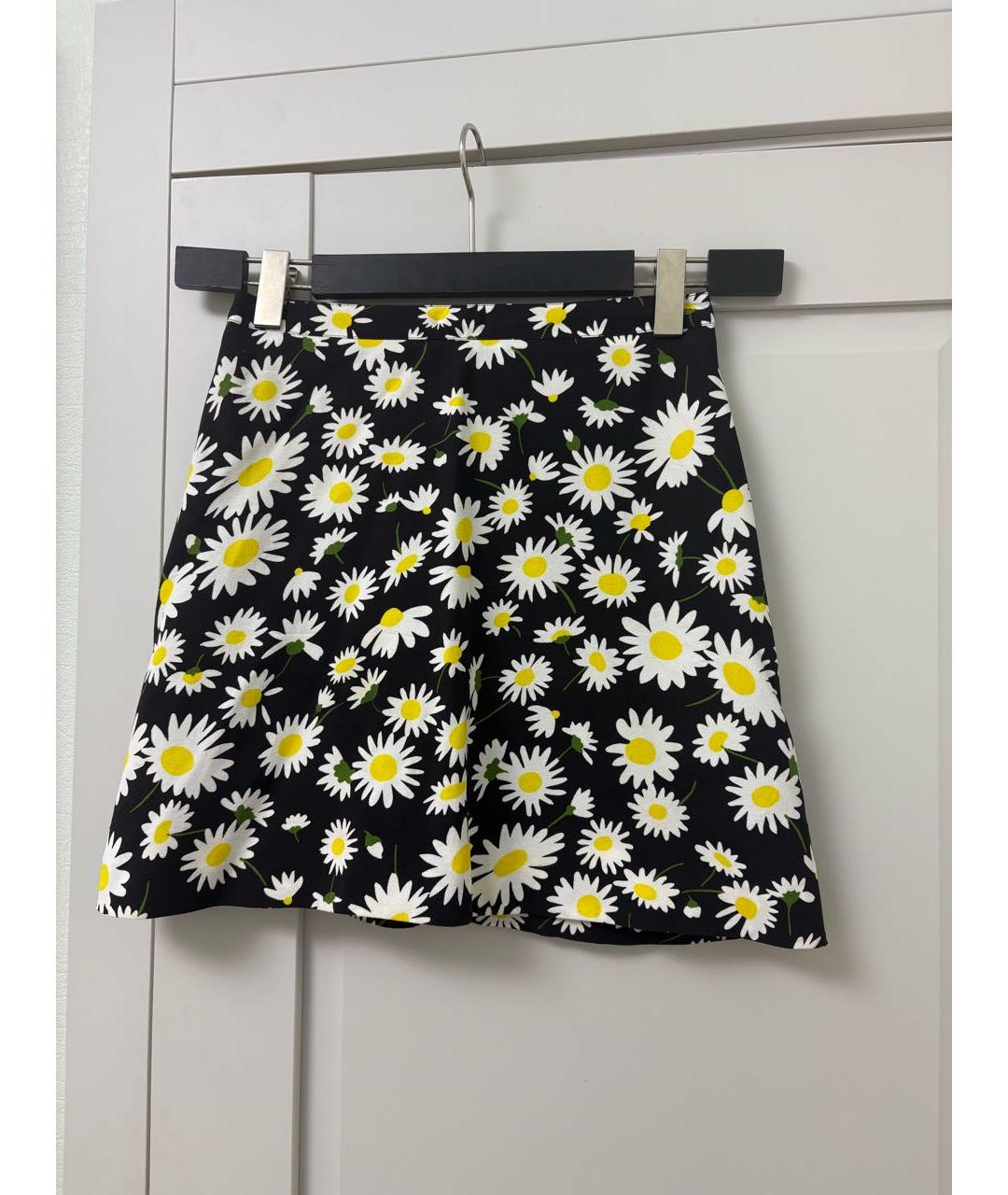 SAINT LAURENT Черная шелковая юбка мини, фото 5