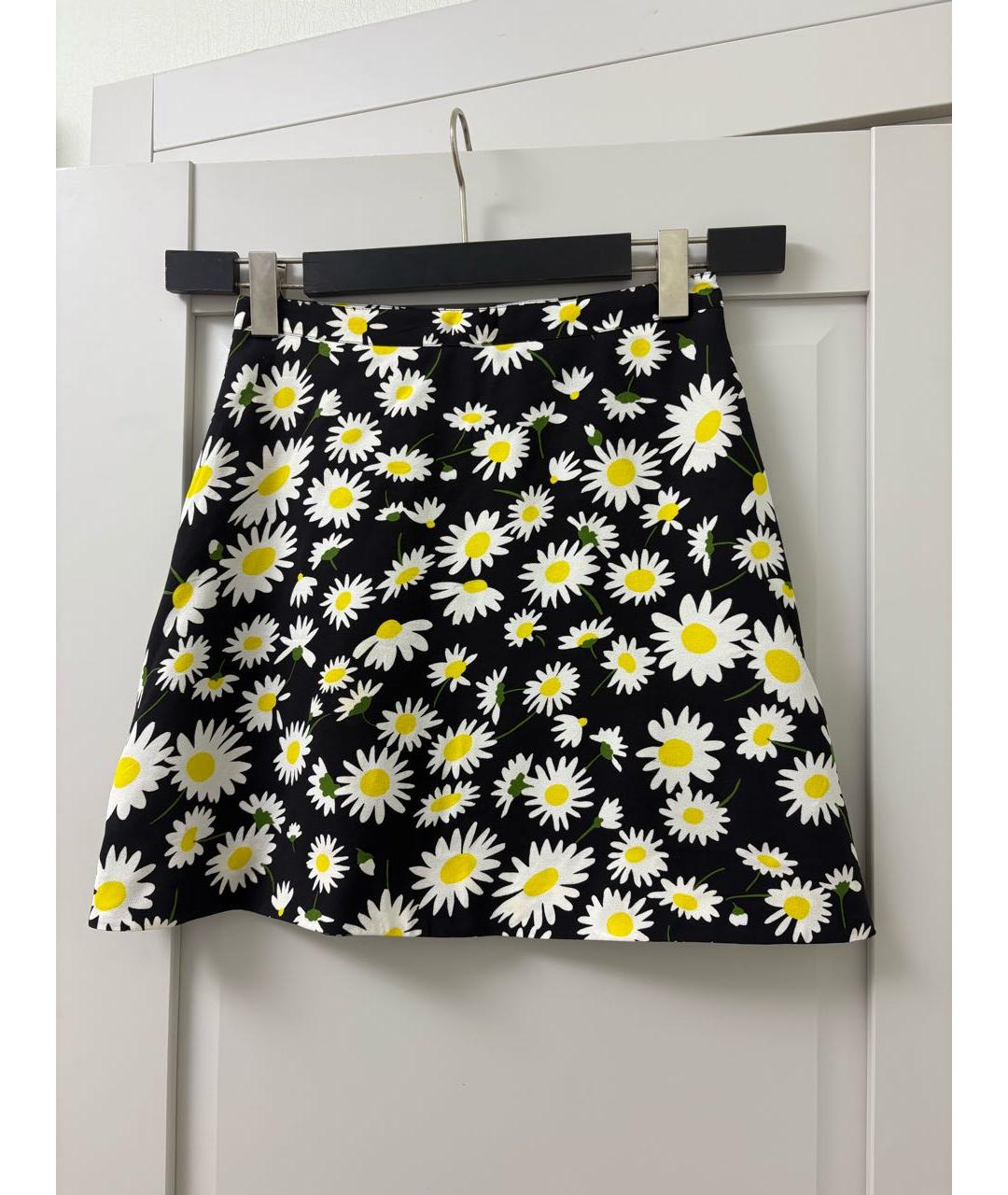 SAINT LAURENT Черная шелковая юбка мини, фото 2