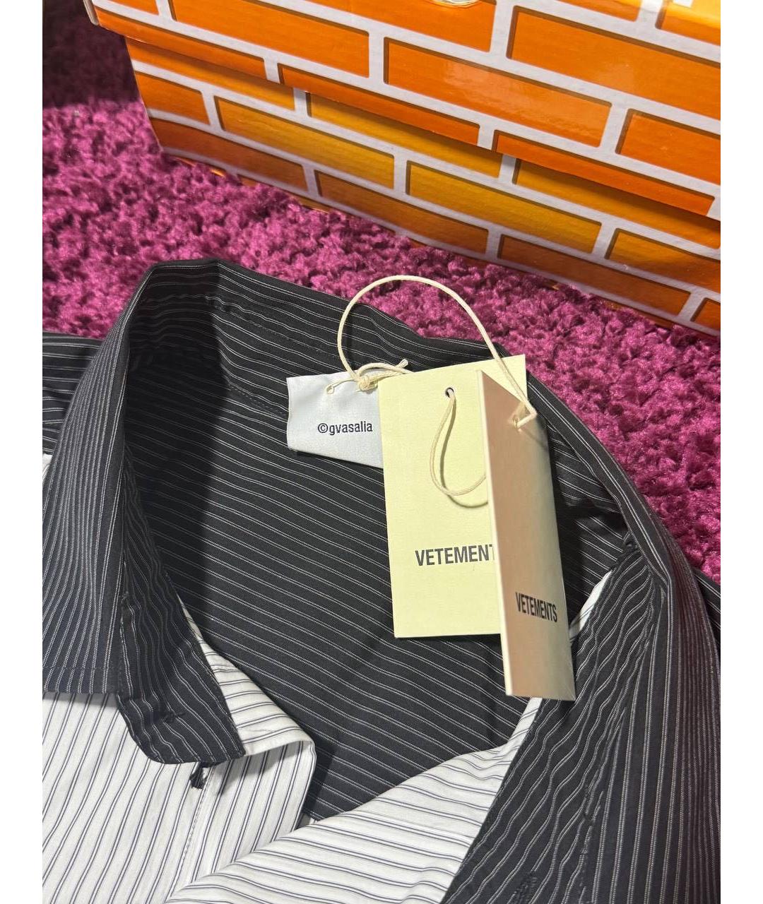 VETEMENTS Мульти хлопковая кэжуал рубашка, фото 4