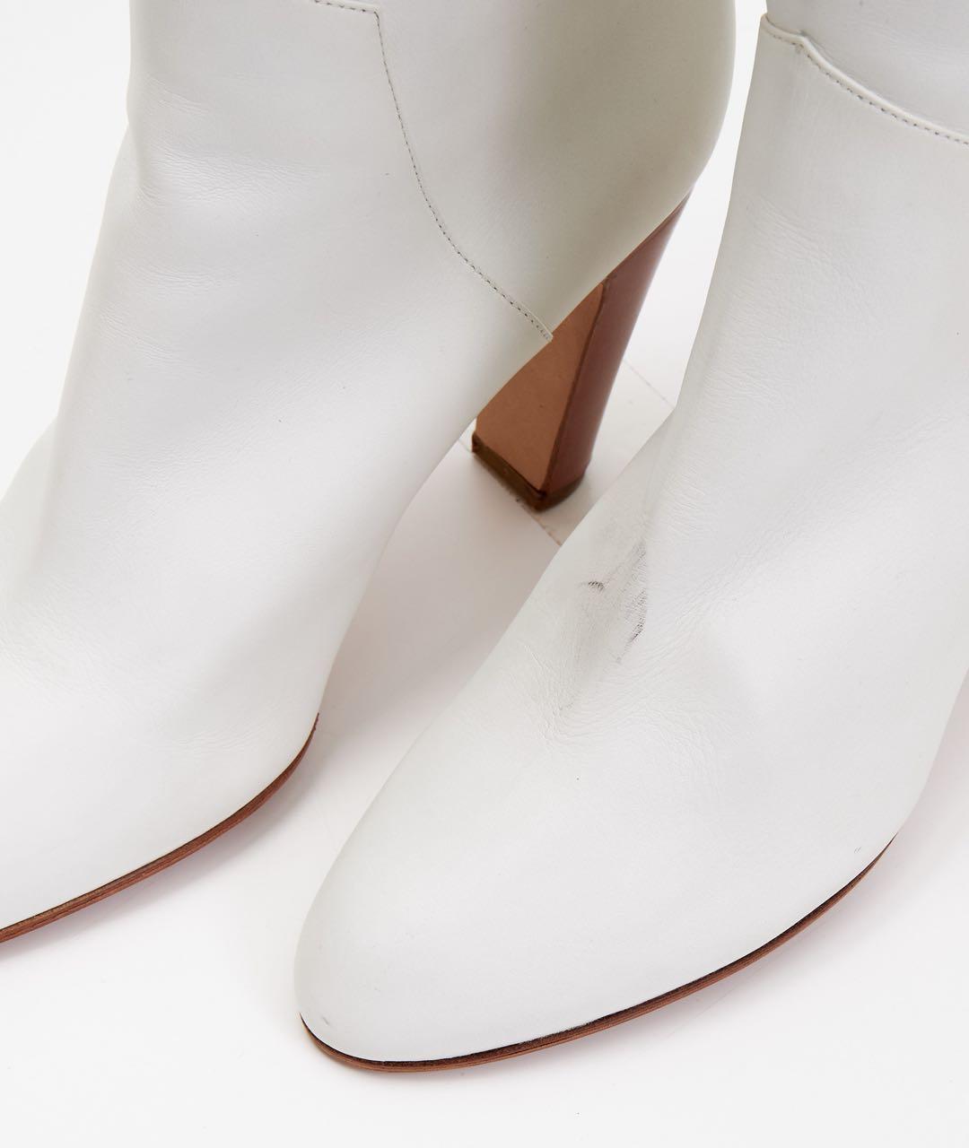 GIANVITO ROSSI Белые кожаные сапоги, фото 4