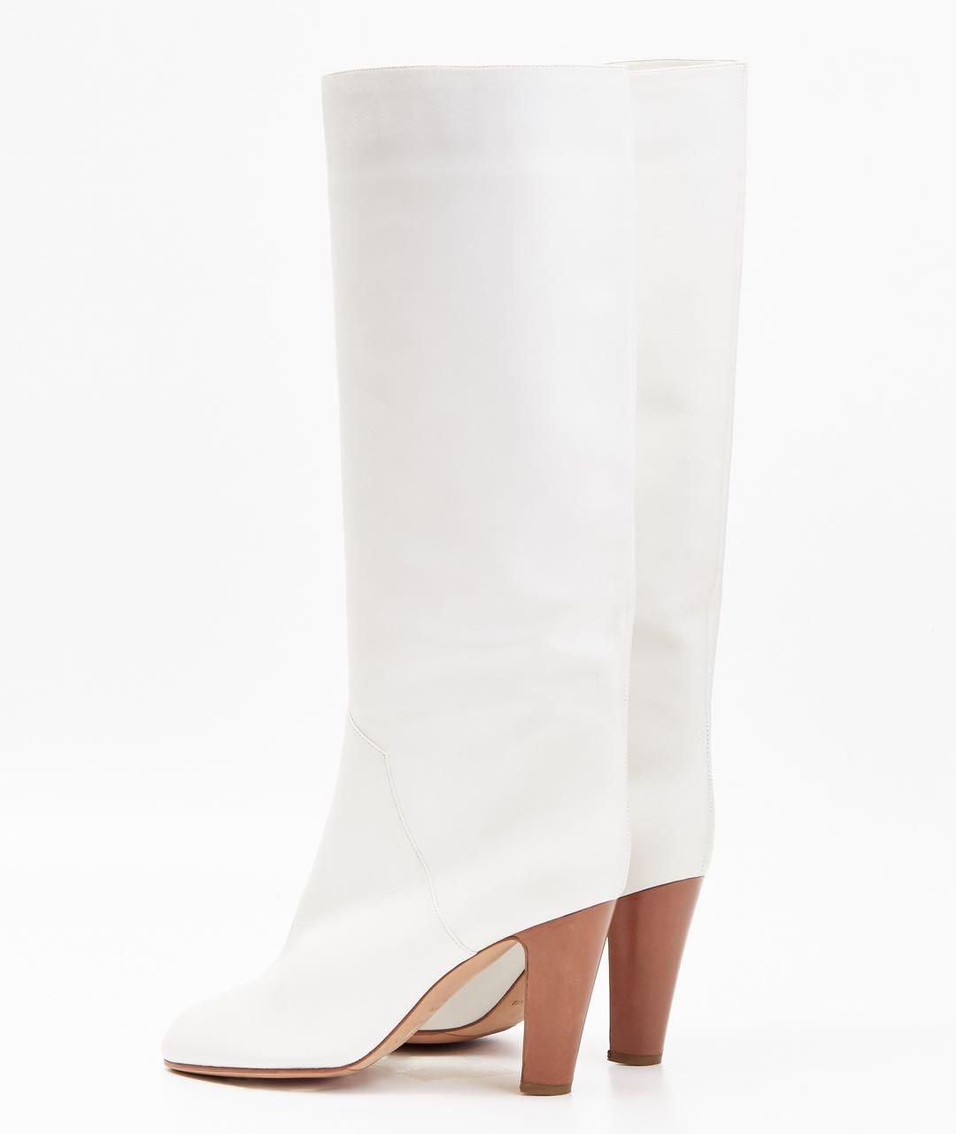 GIANVITO ROSSI Белые кожаные сапоги, фото 3