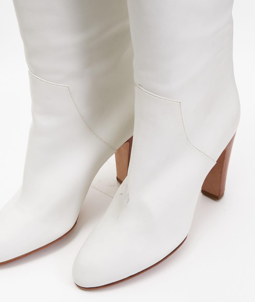 GIANVITO ROSSI Белые кожаные сапоги, фото 6