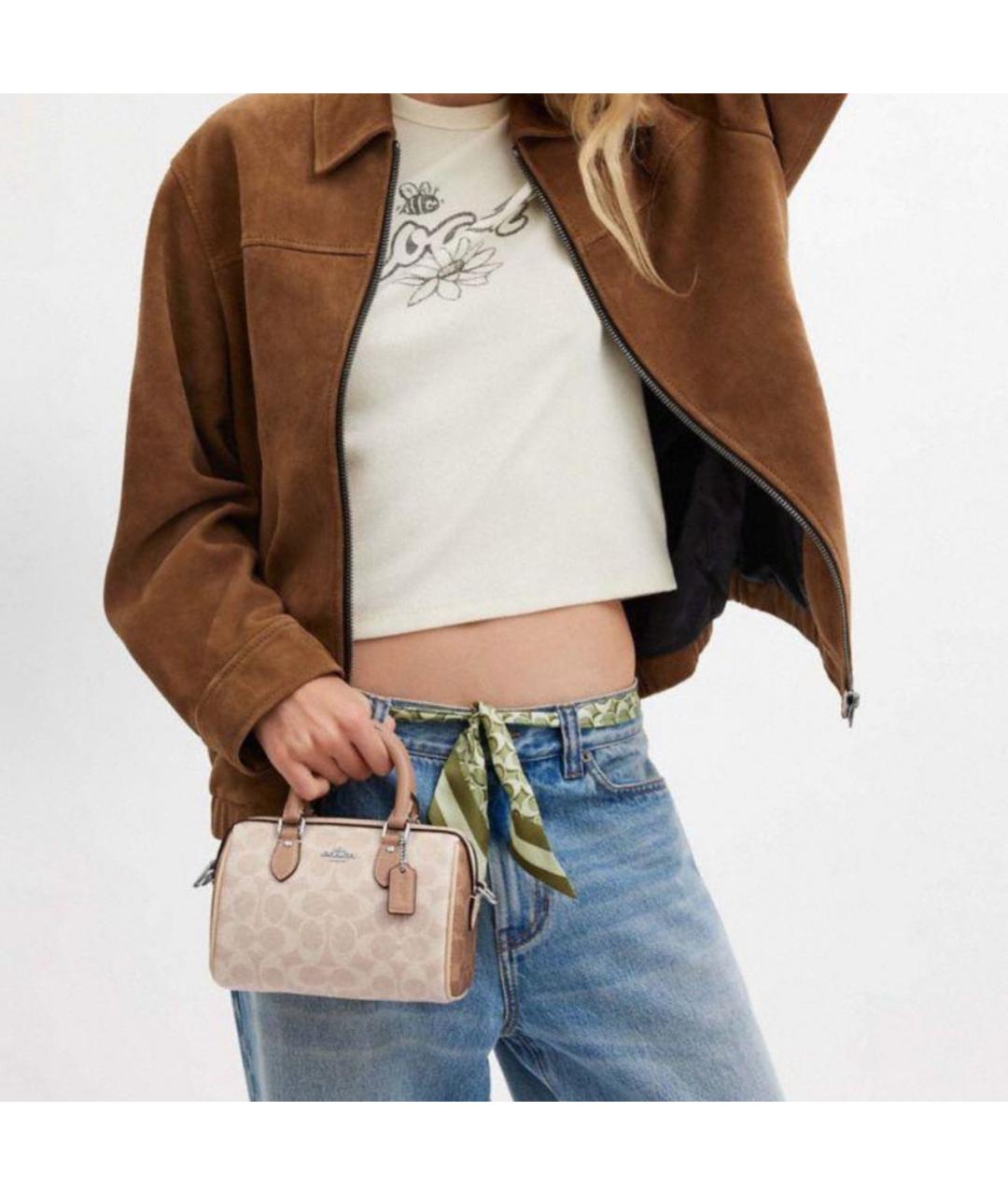 COACH Мульти кожаная сумка с короткими ручками, фото 5