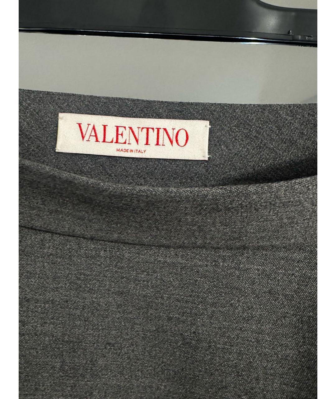 VALENTINO Антрацитовая шерстяная юбка миди, фото 3
