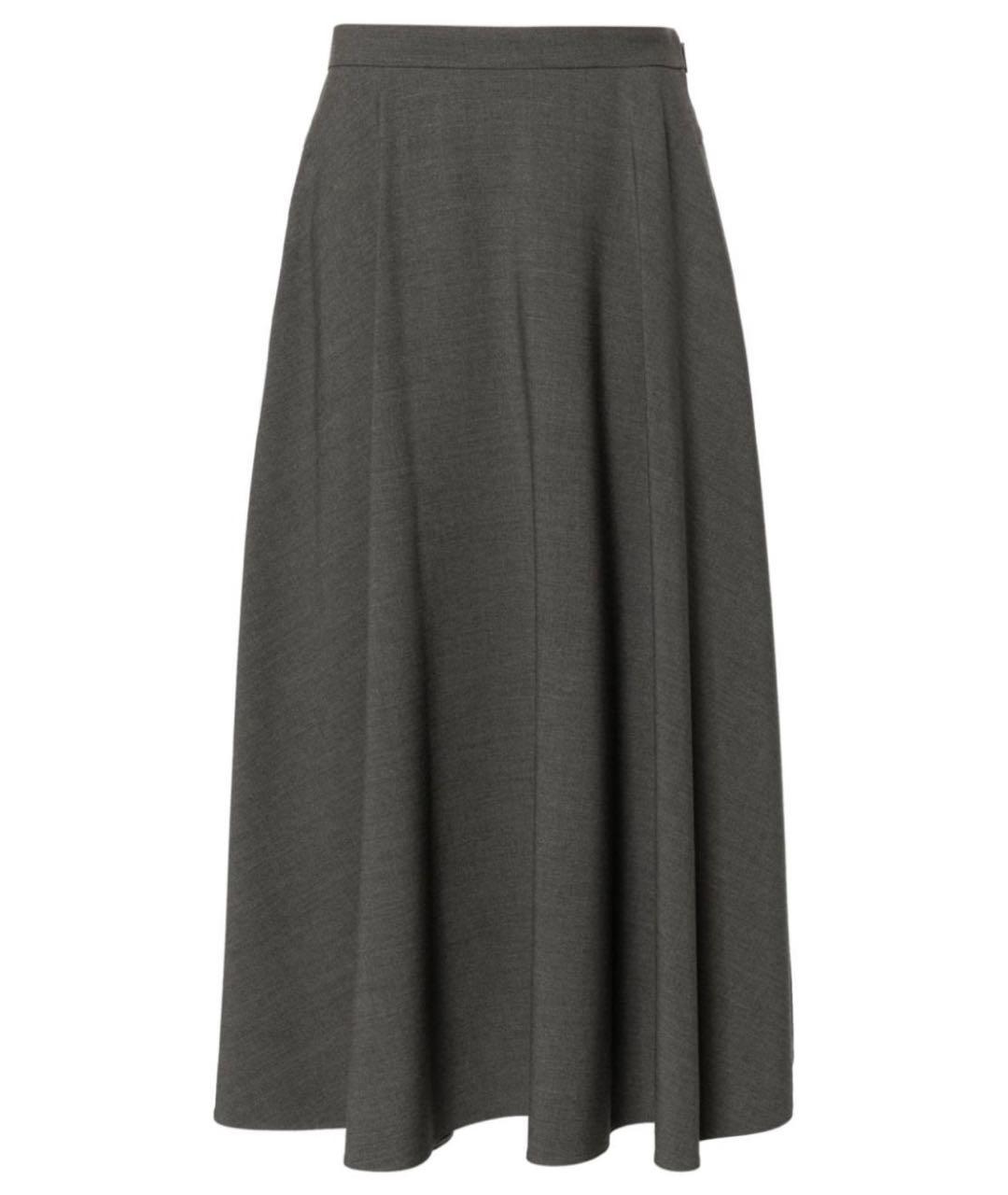 VALENTINO Антрацитовая шерстяная юбка миди, фото 1
