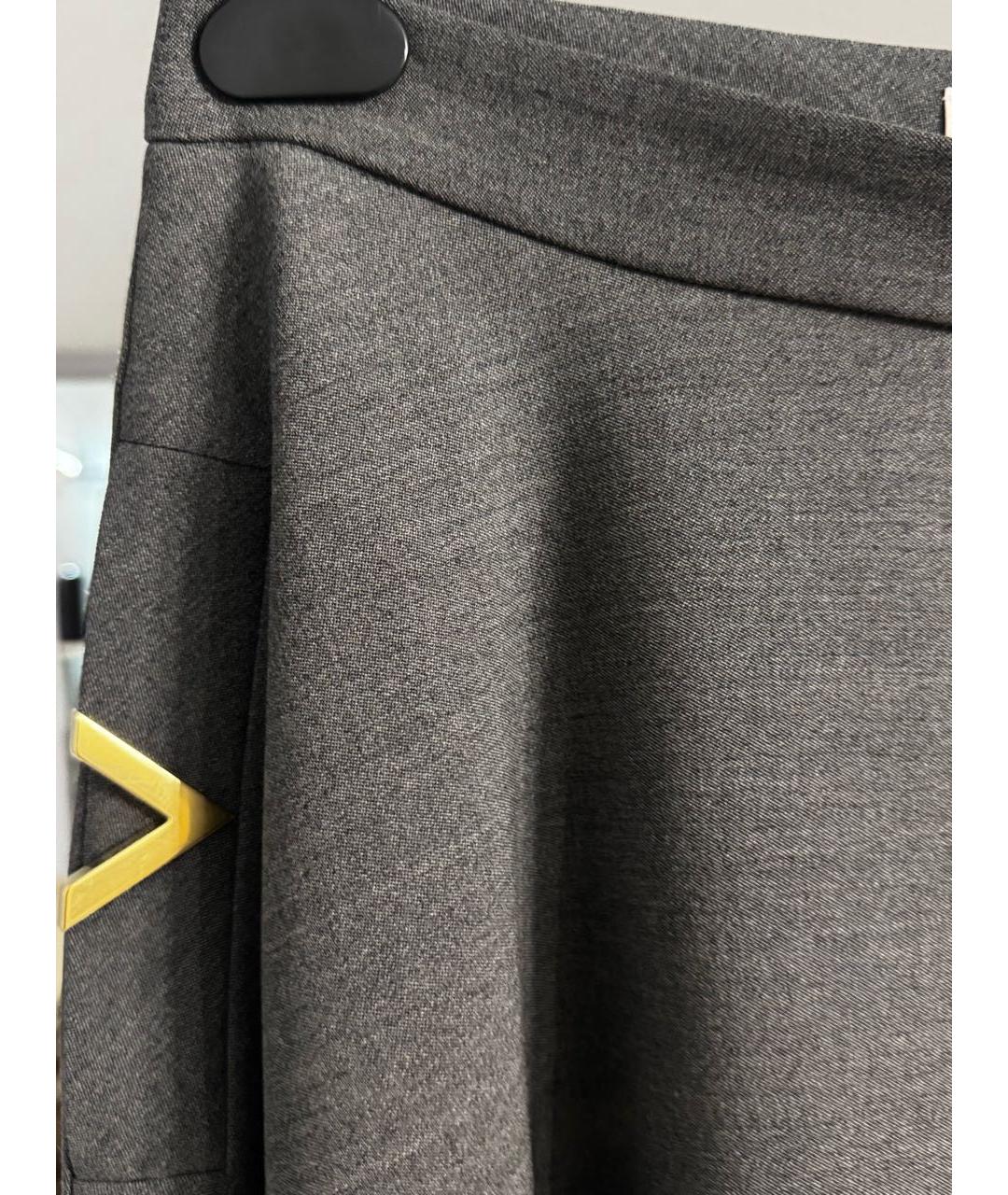 VALENTINO Антрацитовая шерстяная юбка миди, фото 5