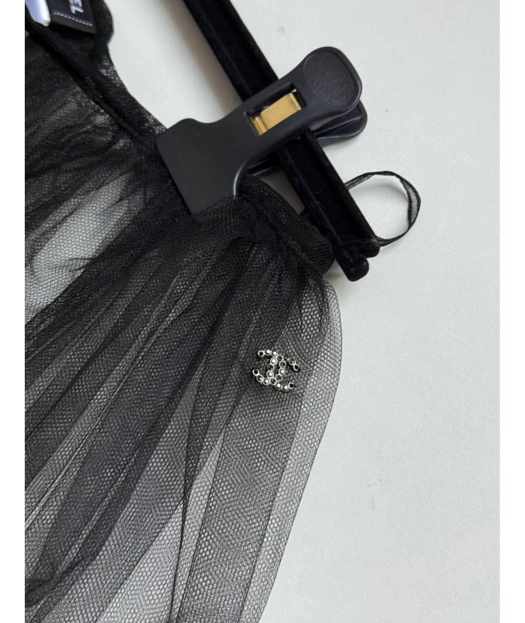 CHANEL Черная шифоновая юбка миди, фото 4