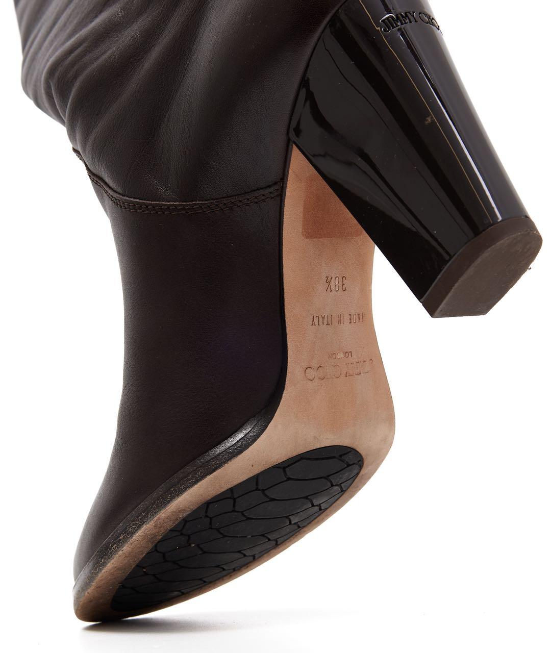 JIMMY CHOO Коричневые кожаные сапоги, фото 3
