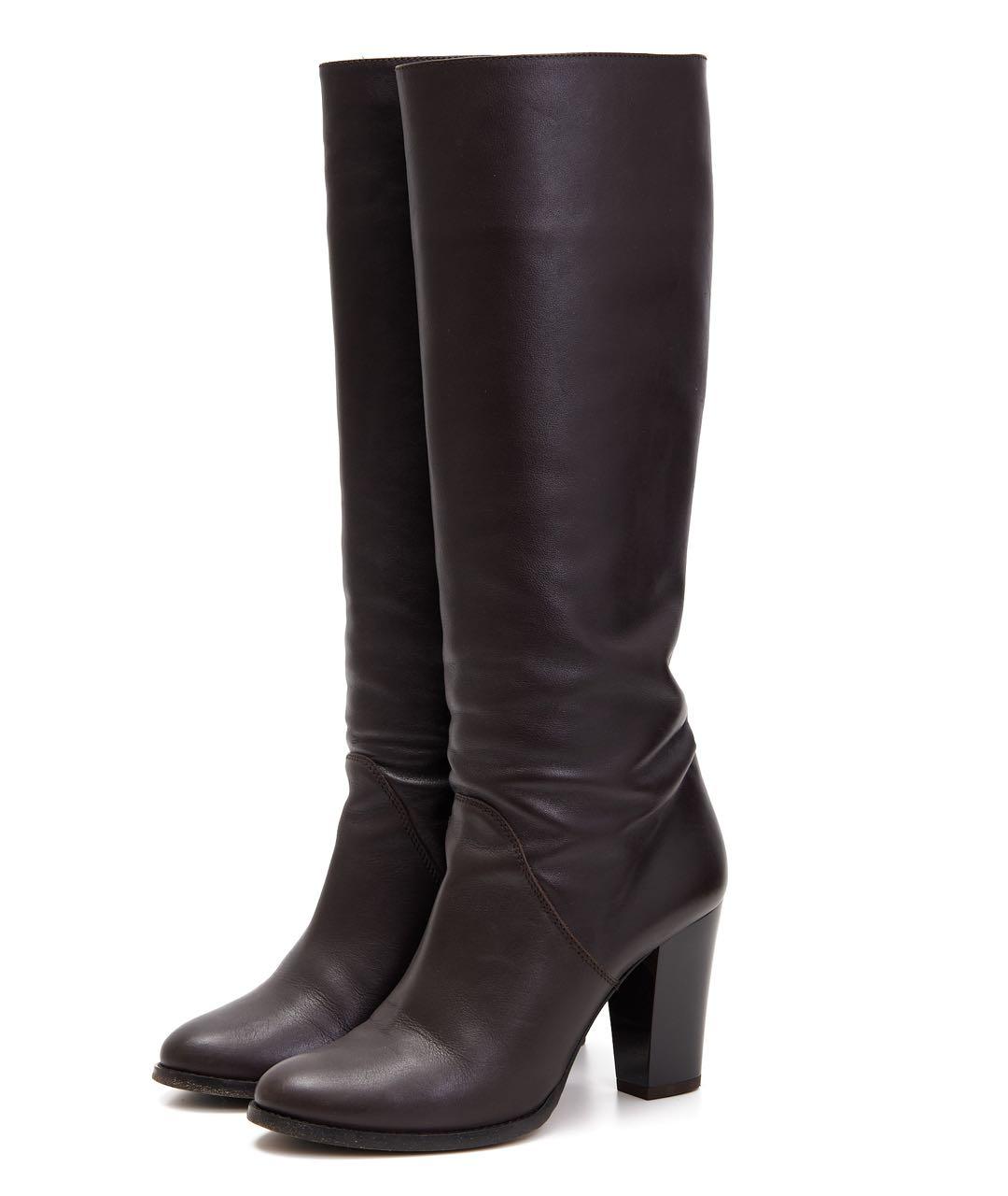 JIMMY CHOO Коричневые кожаные сапоги, фото 2