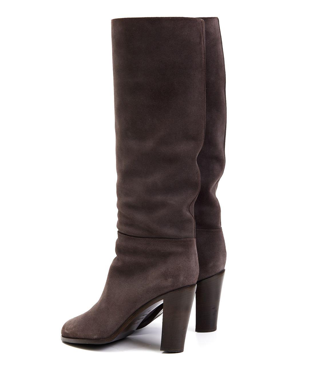 GIANVITO ROSSI Коричневые замшевые сапоги, фото 5