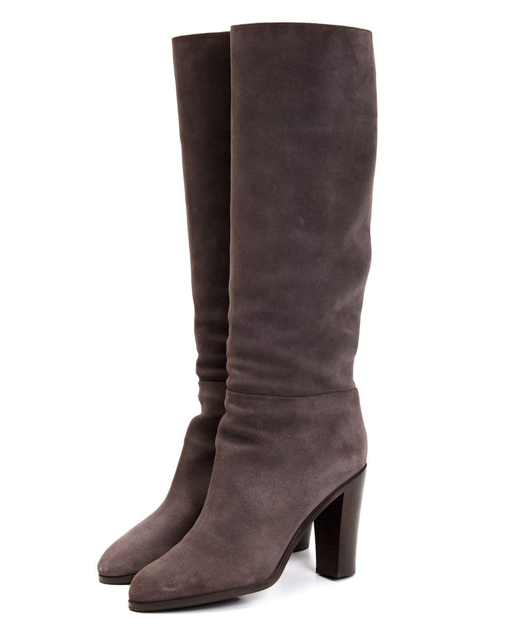 GIANVITO ROSSI Коричневые замшевые сапоги, фото 2