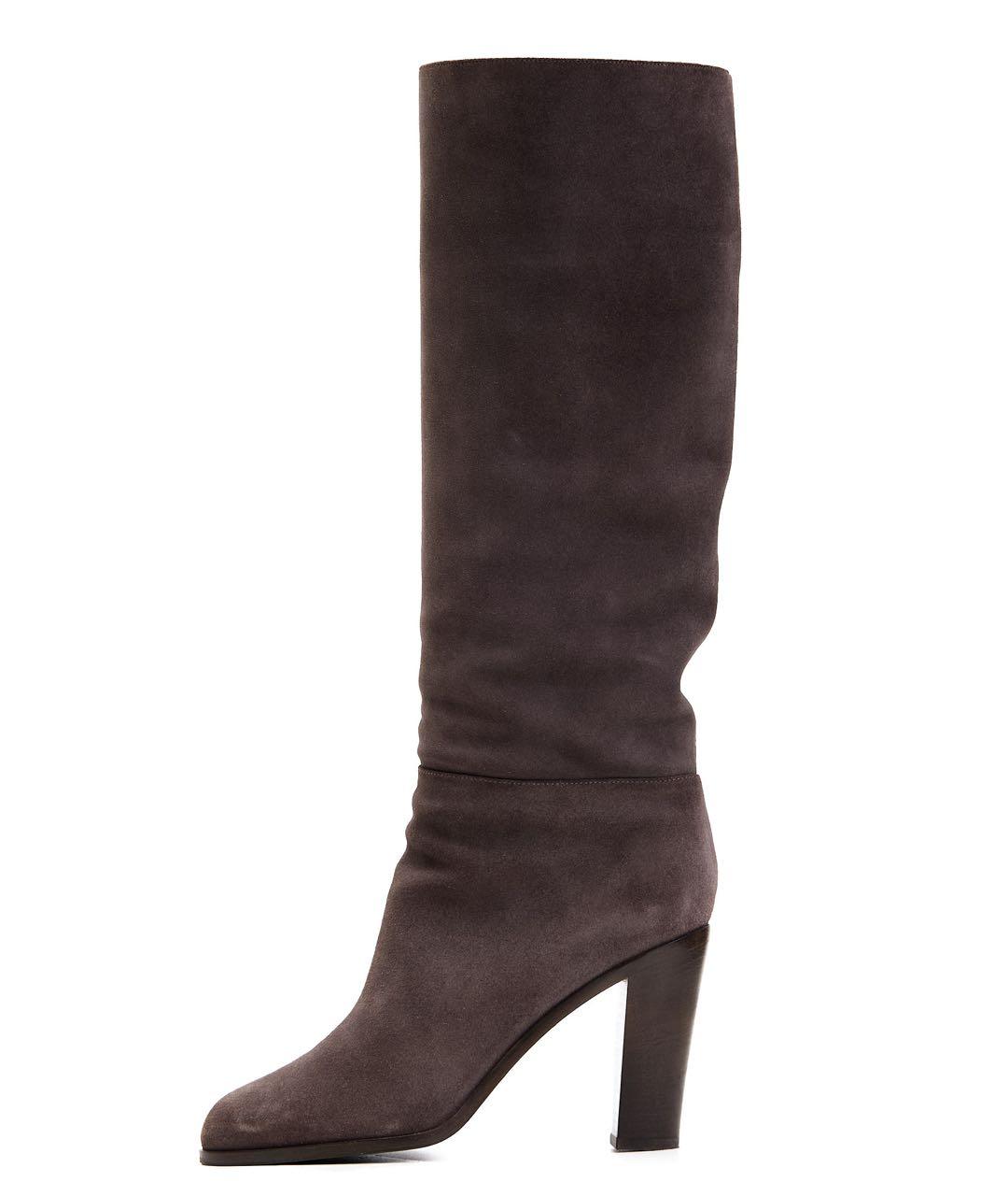 GIANVITO ROSSI Коричневые замшевые сапоги, фото 6