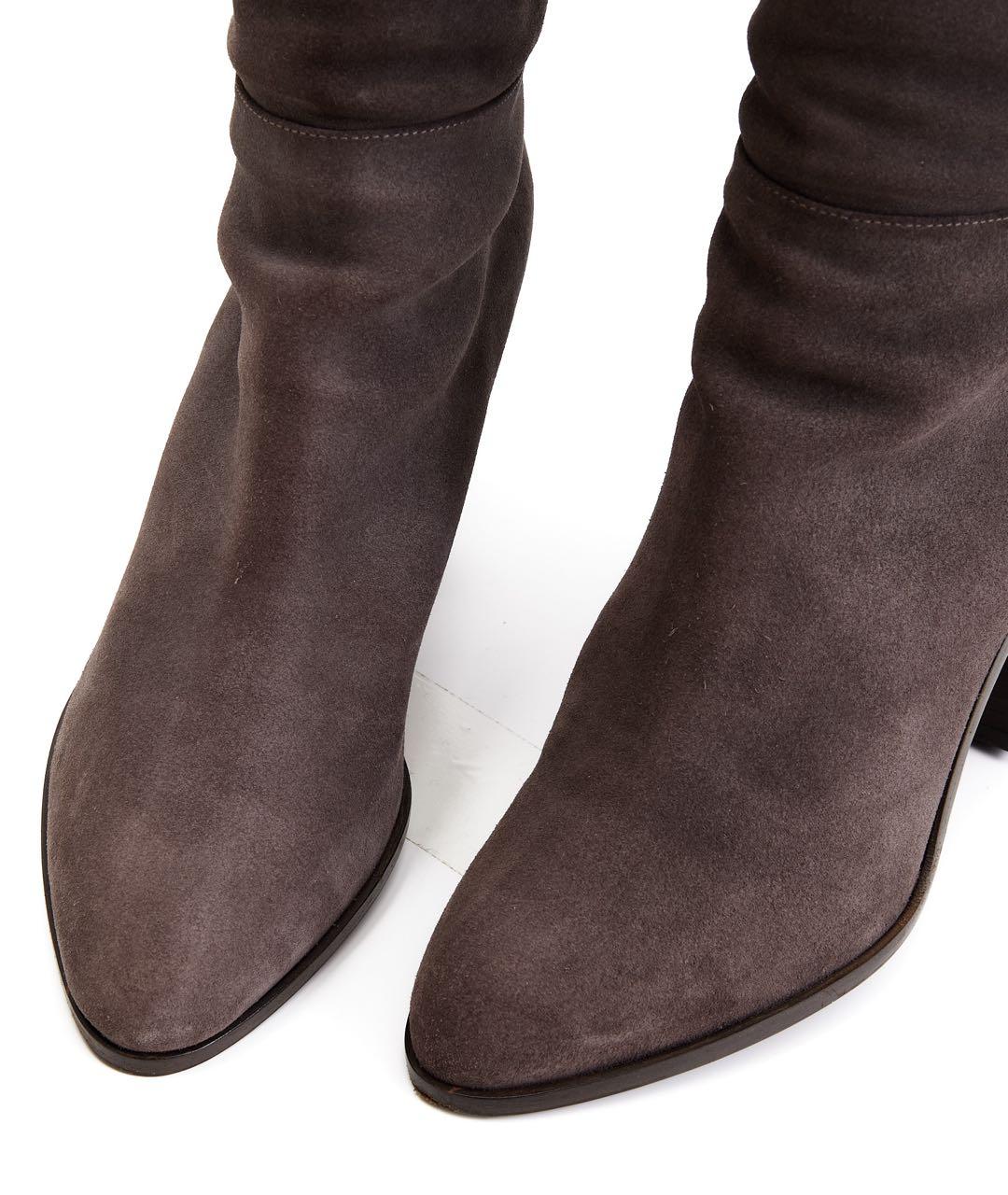 GIANVITO ROSSI Коричневые замшевые сапоги, фото 3