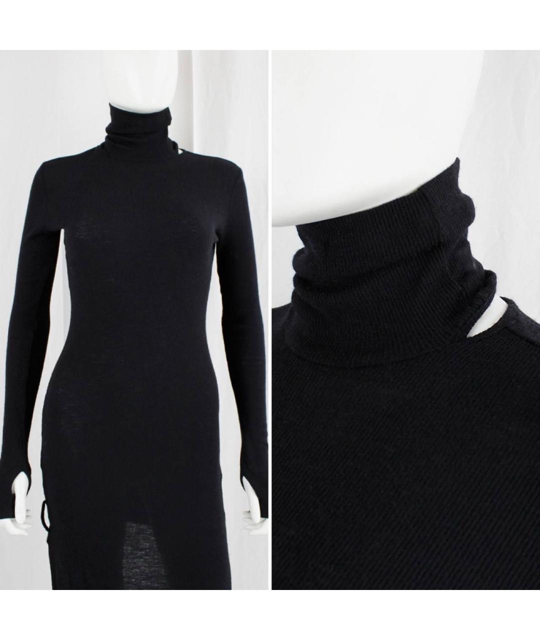 MM6 MAISON MARGIELA Черное шерстяное повседневное платье, фото 5