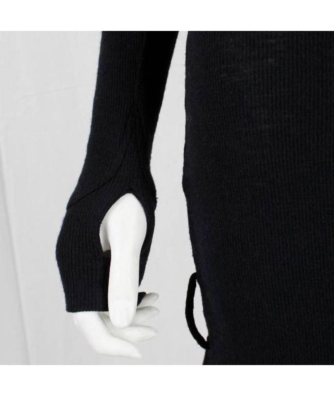 MM6 MAISON MARGIELA Черное шерстяное повседневное платье, фото 6