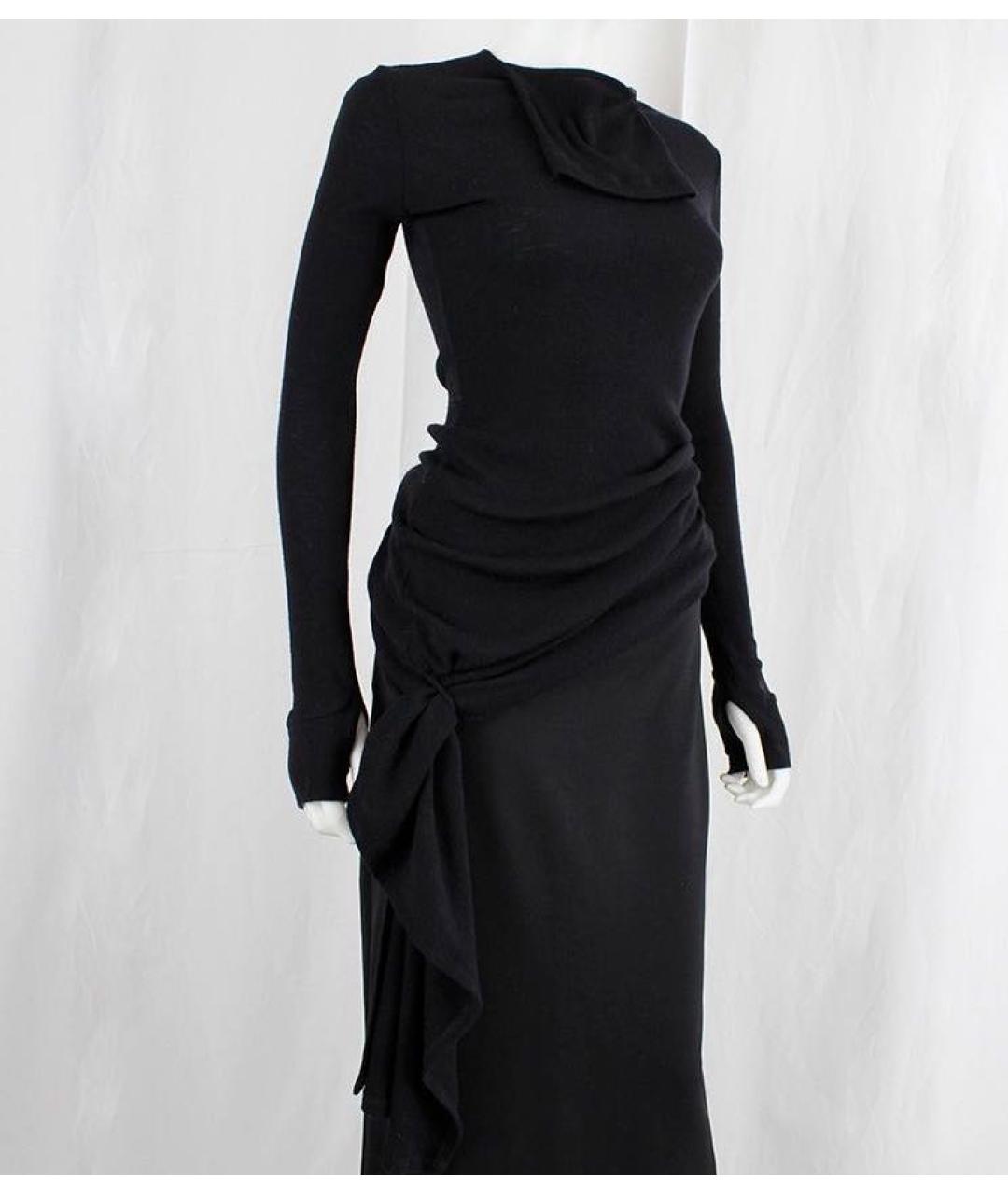 MM6 MAISON MARGIELA Черное шерстяное повседневное платье, фото 4