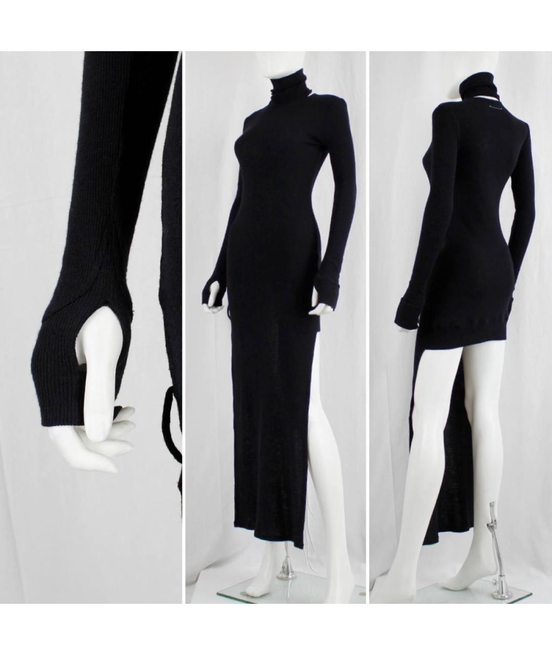 MM6 MAISON MARGIELA Черное шерстяное повседневное платье, фото 3