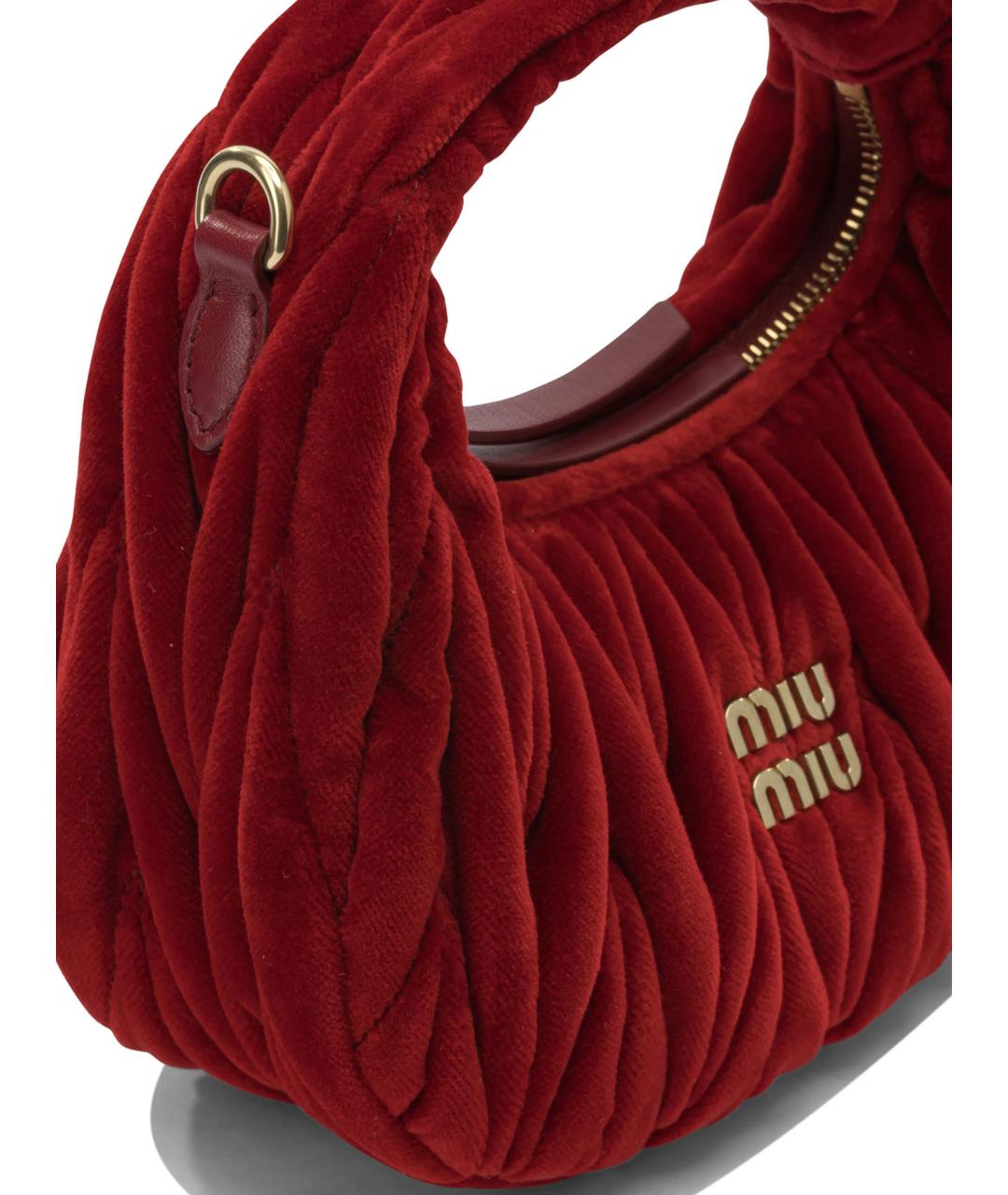 MIU MIU Красная хлопковая сумка с короткими ручками, фото 4