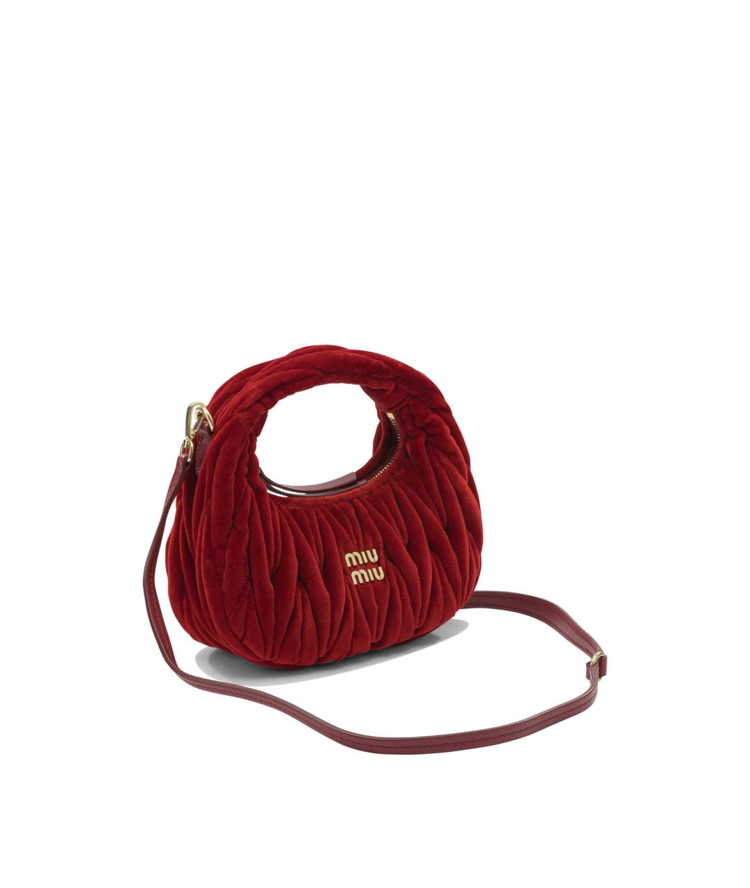 MIU MIU Красная хлопковая сумка с короткими ручками, фото 2