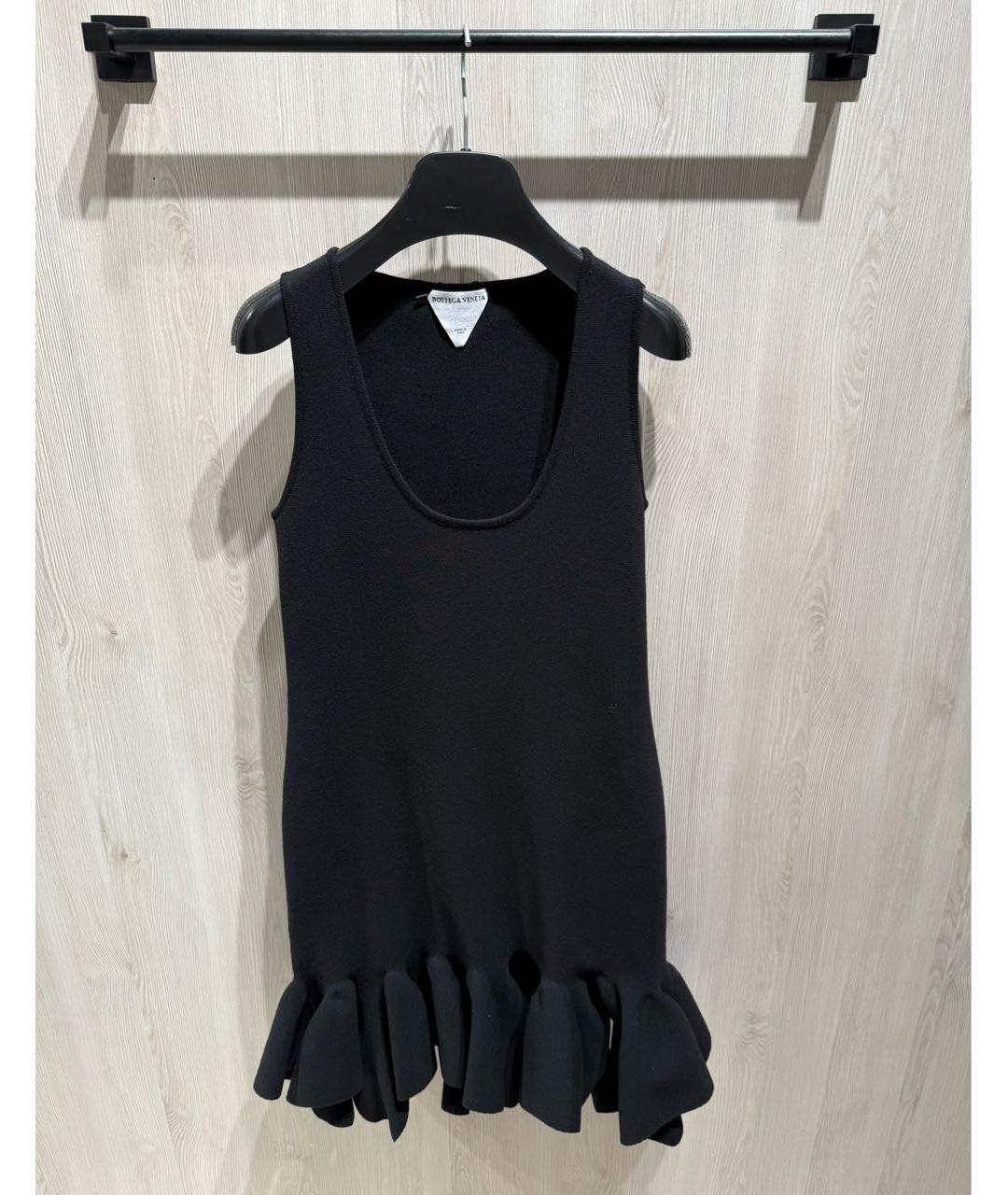 BOTTEGA VENETA Черное шерстяное повседневное платье, фото 7