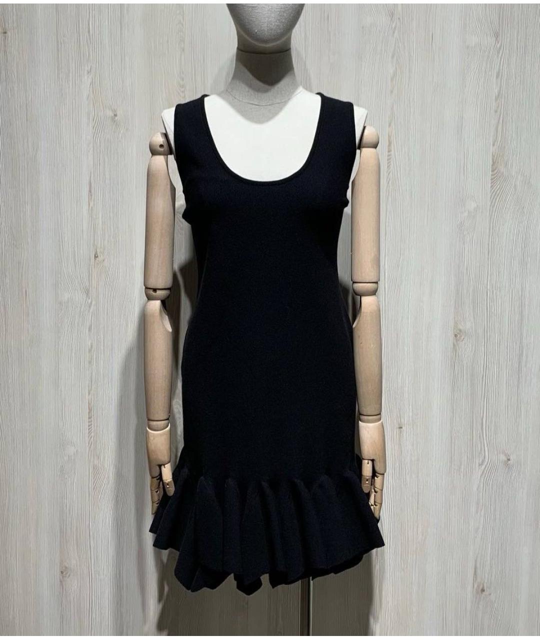 BOTTEGA VENETA Черное шерстяное повседневное платье, фото 2