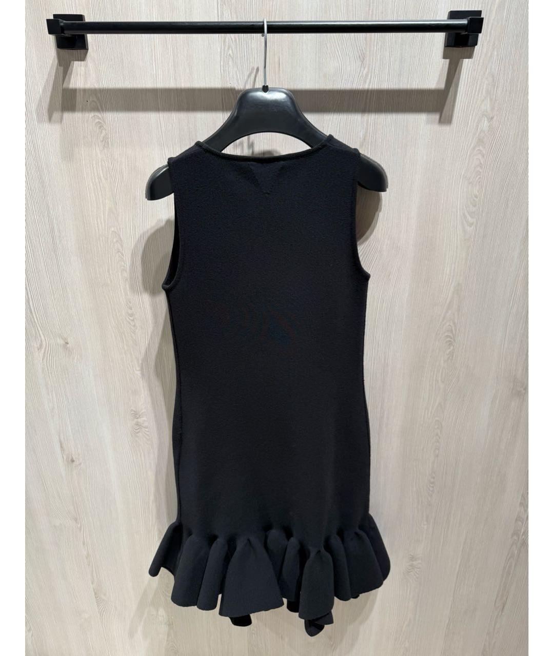 BOTTEGA VENETA Черное шерстяное повседневное платье, фото 4