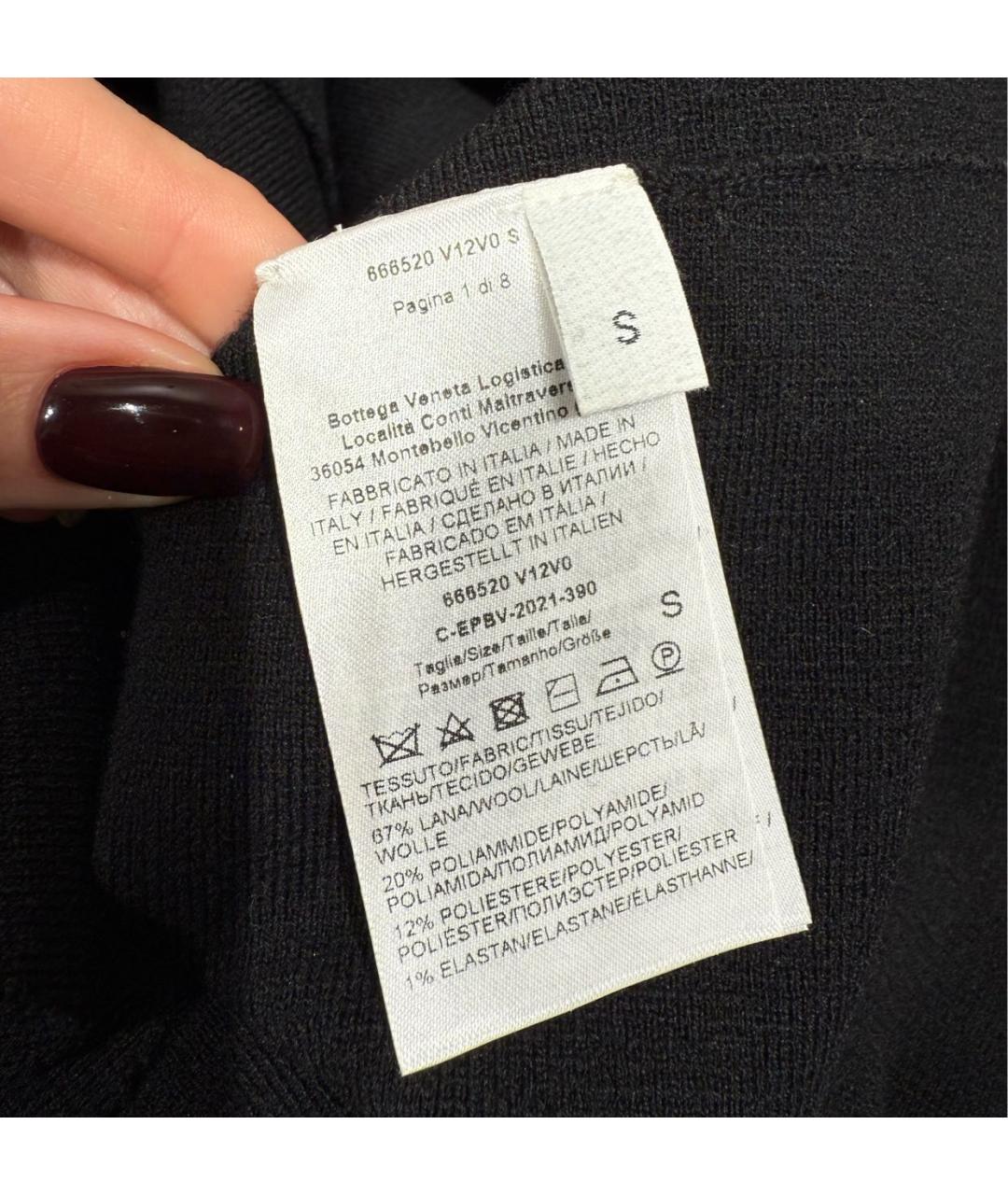 BOTTEGA VENETA Черное шерстяное повседневное платье, фото 6