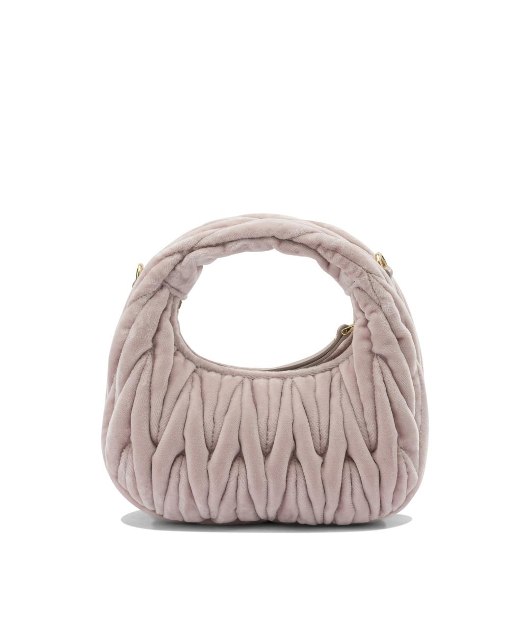 MIU MIU Розовая хлопковая сумка с короткими ручками, фото 3