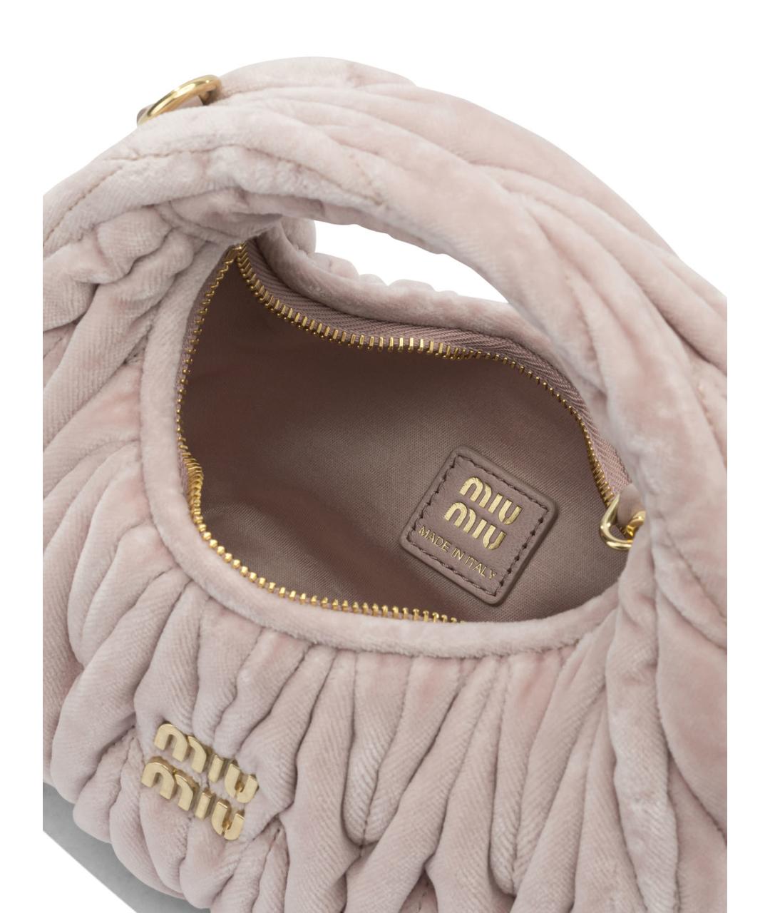 MIU MIU Розовая хлопковая сумка с короткими ручками, фото 5