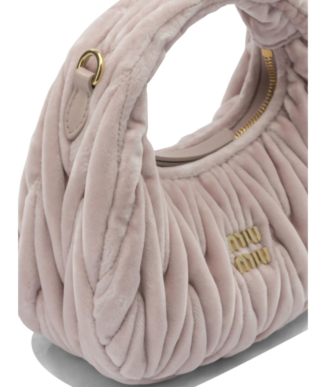 MIU MIU Розовая хлопковая сумка с короткими ручками, фото 4