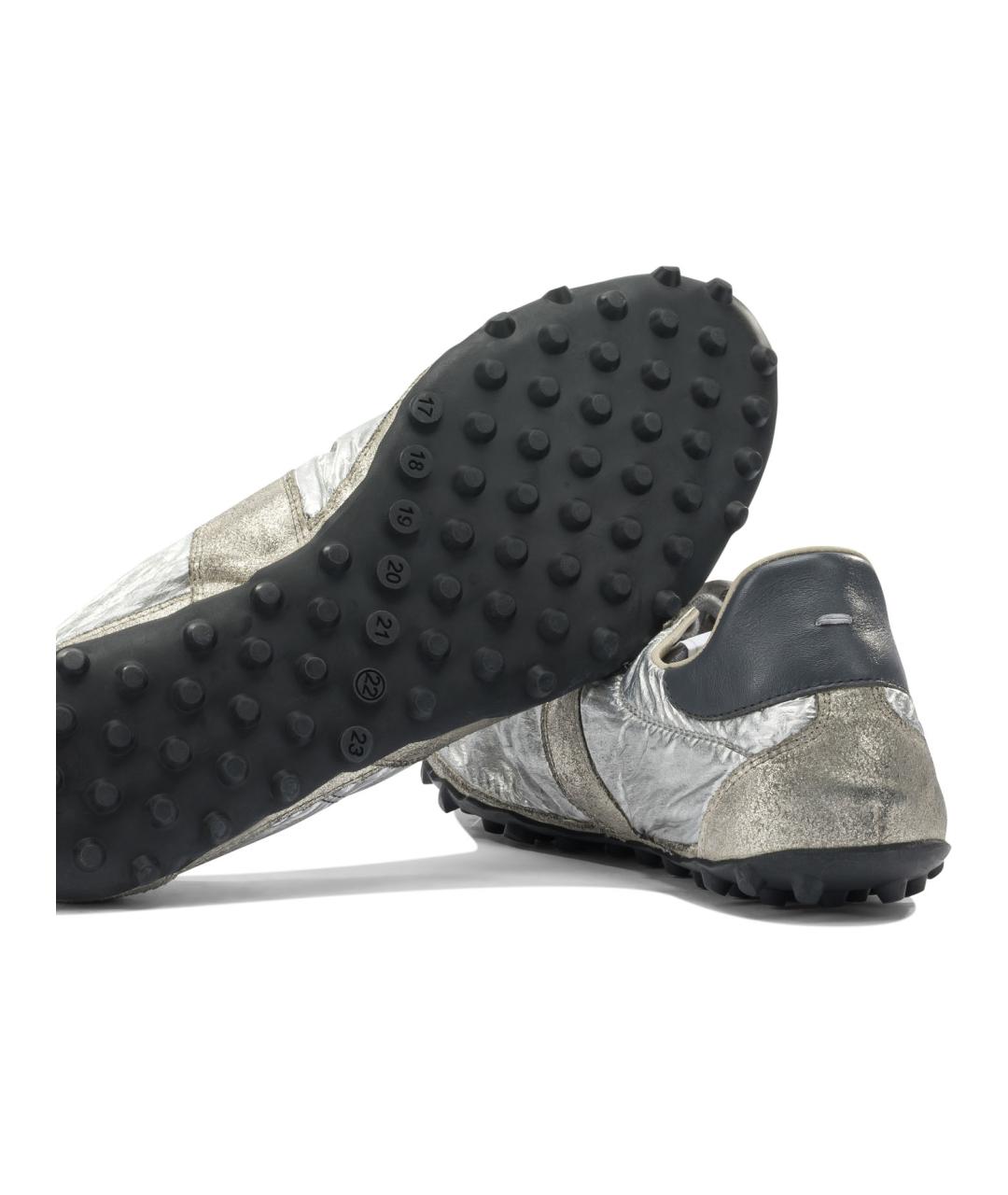 MAISON MARGIELA Серебряные синтетические низкие кроссовки / кеды, фото 5