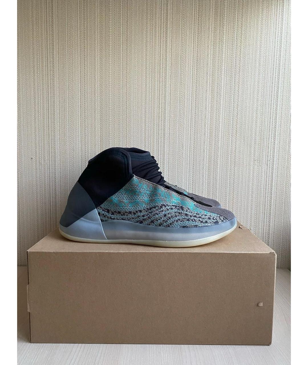 ADIDAS YEEZY Серые текстильные высокие кроссовки / кеды, фото 4