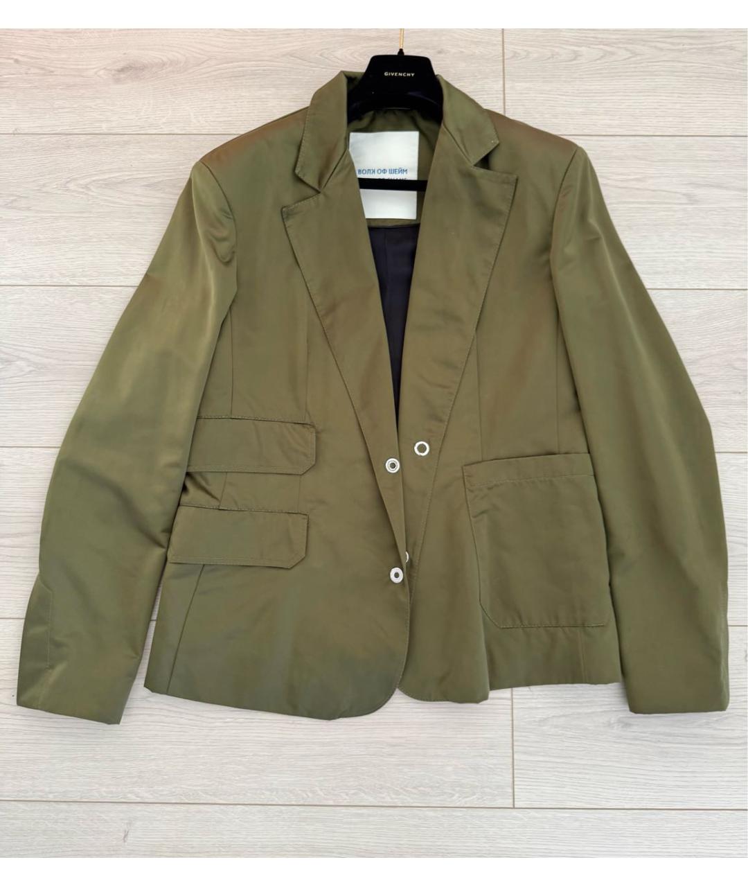 WALK OF SHAME Хаки хлопко-эластановый костюм с брюками, фото 5