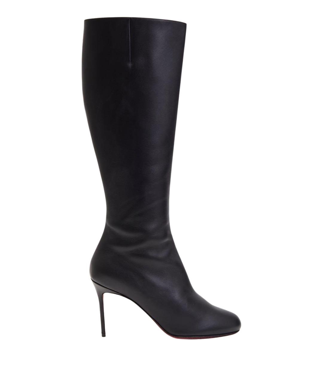 CHRISTIAN LOUBOUTIN Черные кожаные сапоги, фото 1
