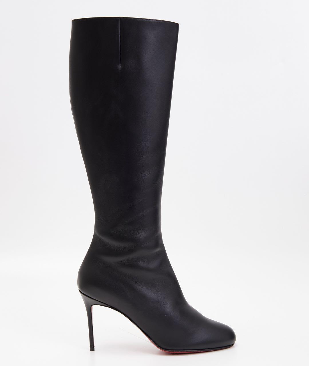 CHRISTIAN LOUBOUTIN Черные кожаные сапоги, фото 6