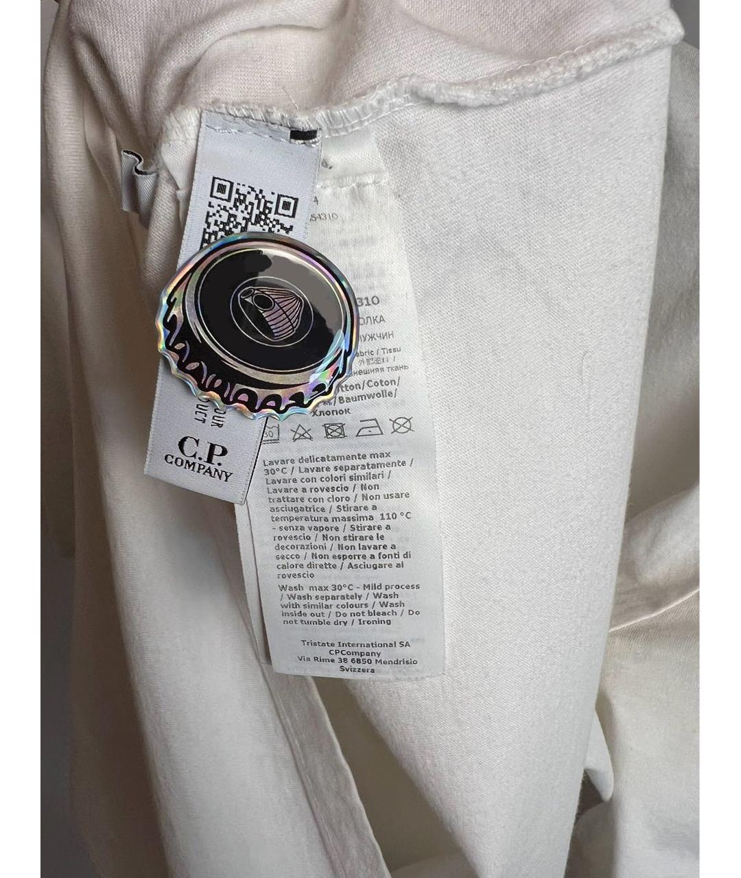 CP COMPANY Белая хлопковая футболка, фото 5
