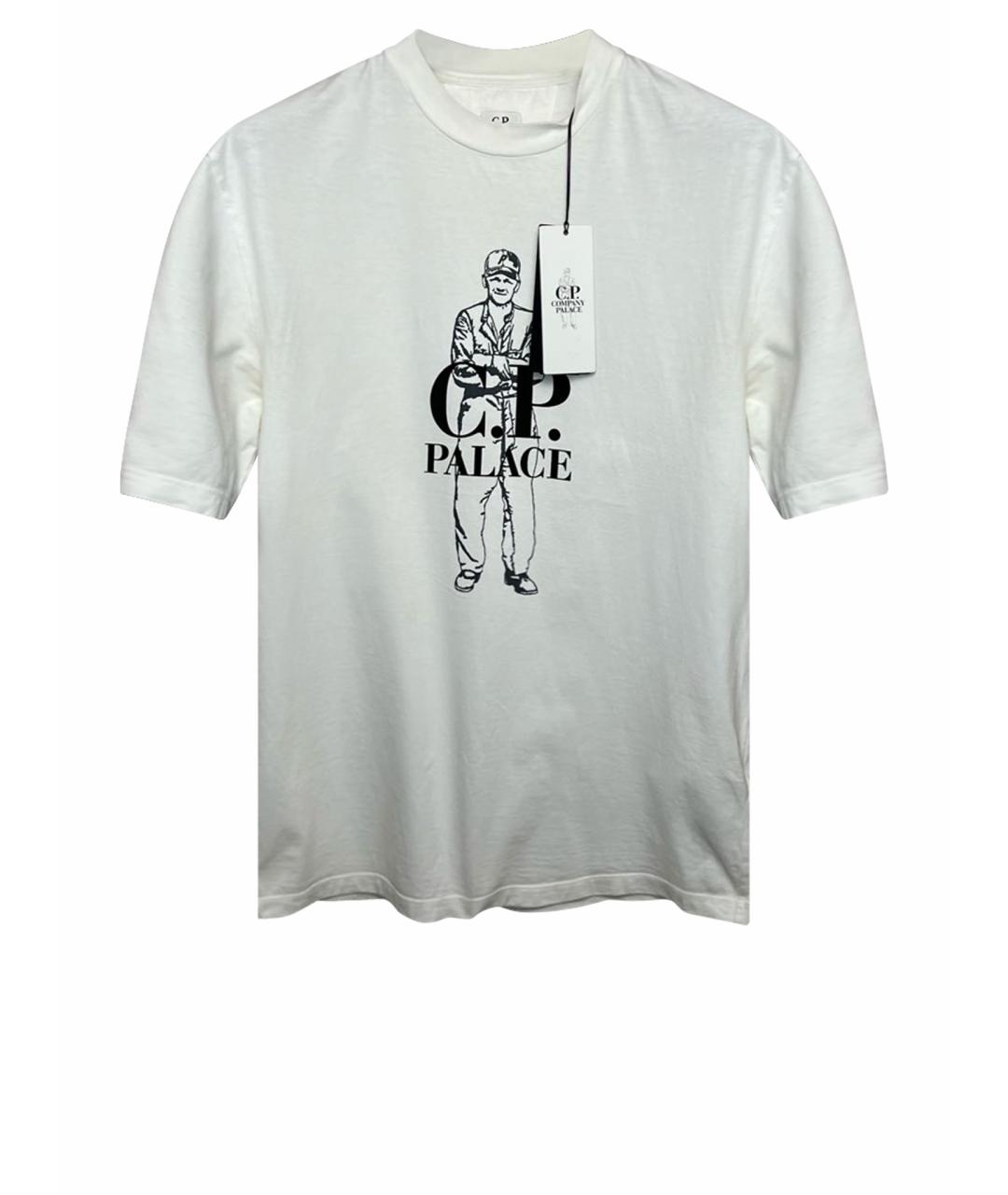 CP COMPANY Белая хлопковая футболка, фото 1