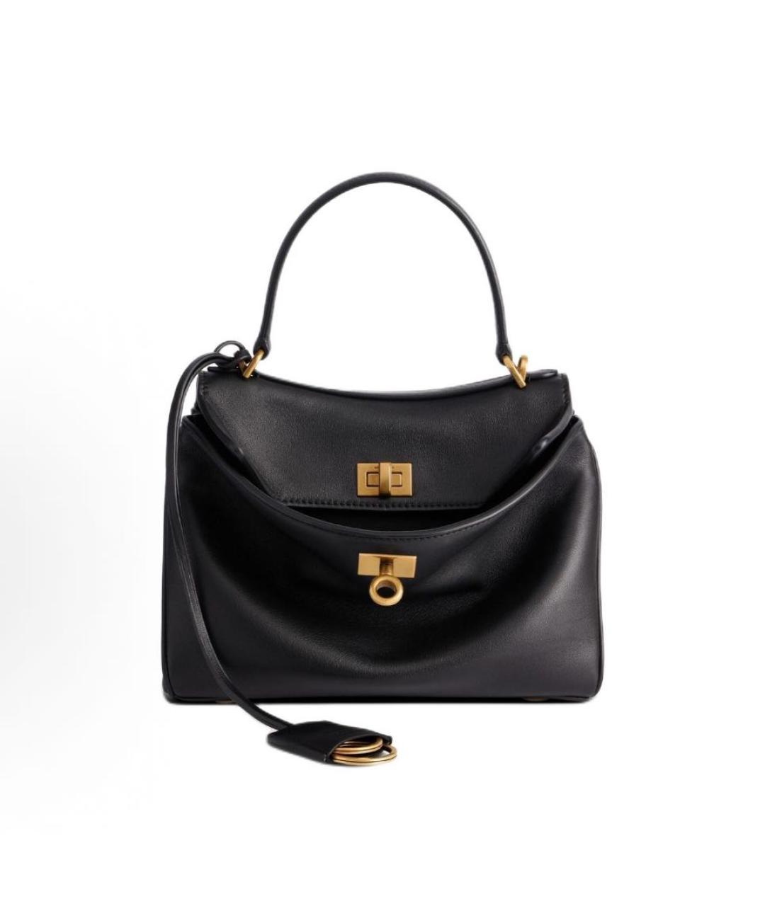 BALENCIAGA Черная кожаная сумка через плечо, фото 5