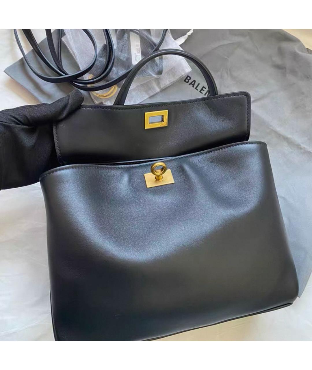 BALENCIAGA Черная кожаная сумка через плечо, фото 3