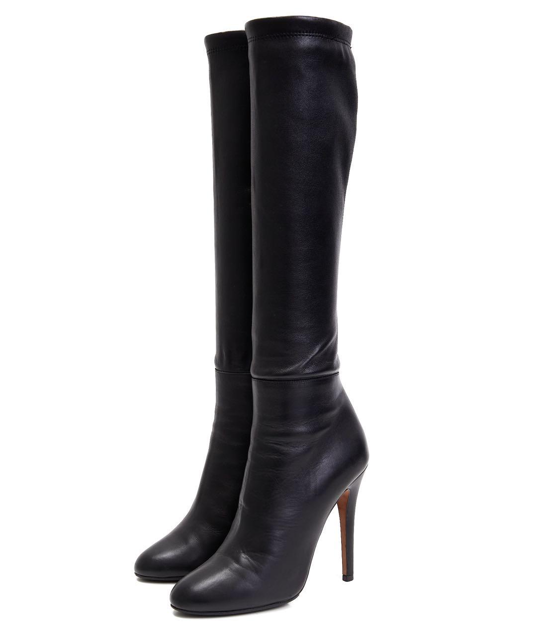 JIMMY CHOO Черные кожаные сапоги, фото 2